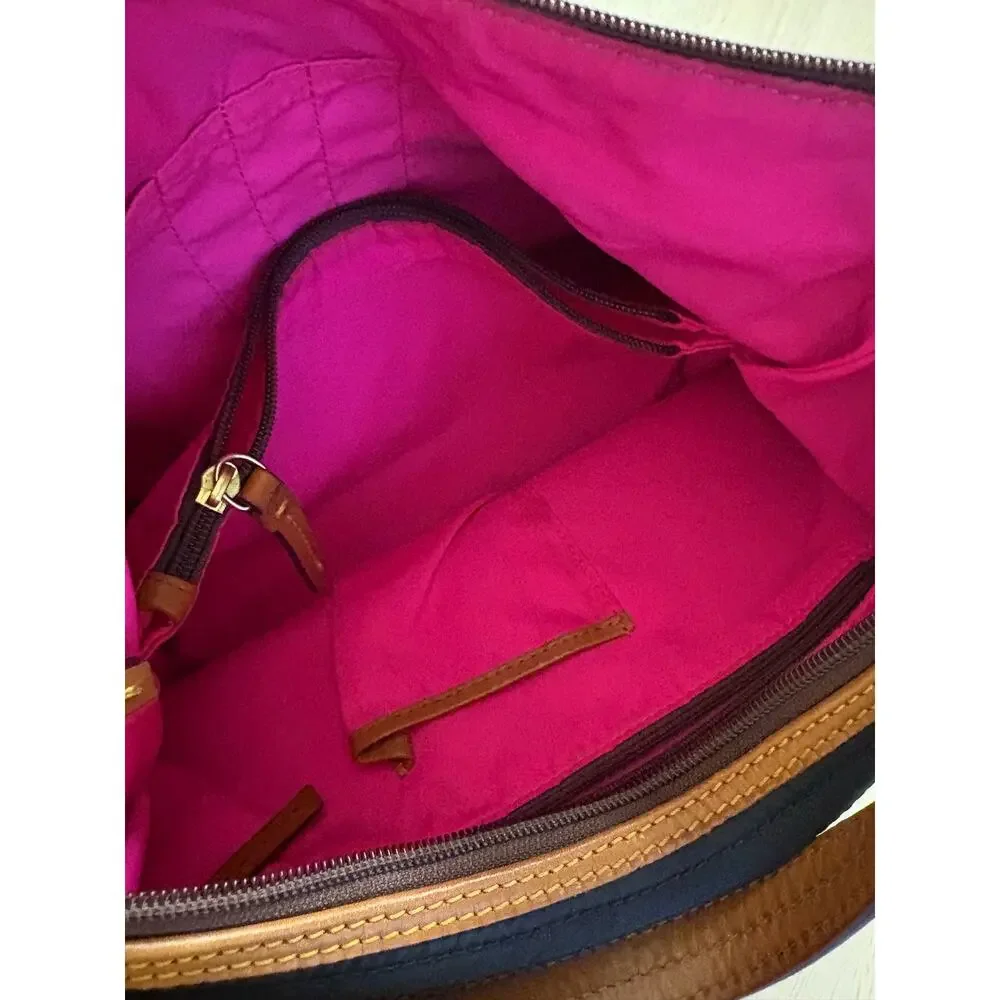 Dooney & Bourke Black Nylon Hobo Bag Leather Trim Y2K Preppy Minimalist⁠